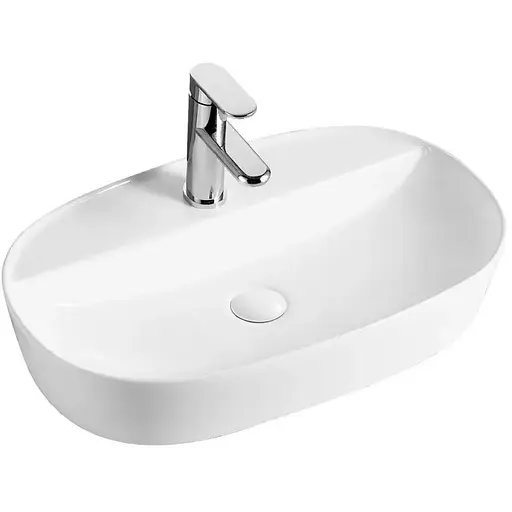 Умивальник накладний керамічний Mixxus Premium Ellipse-0202 610x400x120 мм MP6483, Білий - фото 1