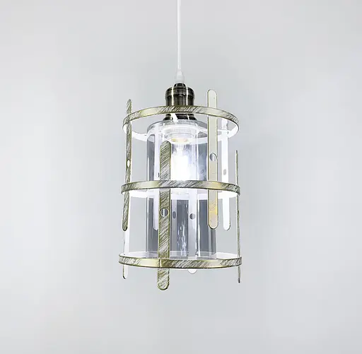 Світильник лофт із позолоченим корпусом Line.F Колір плафона Янтарний - фото 2