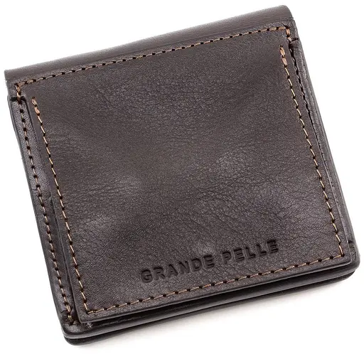 Мужской кожаный кошелек Grande Pelle 11.5х11.5х3 см acs0024456 - фото 3