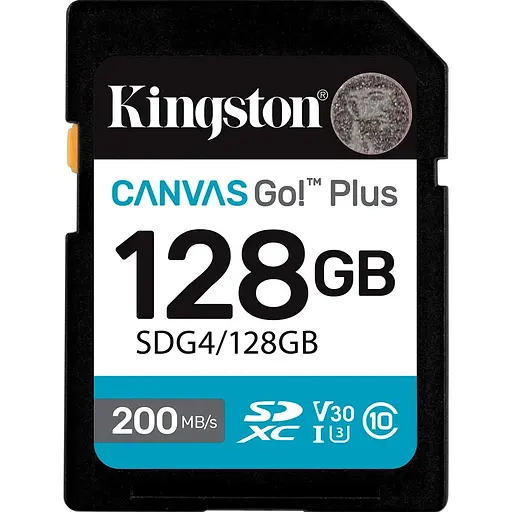 Карта памяти Kingston SDXC Canvas Go! Plus 128GB Class 10 UHS-I U3 V30 SDG4/128GB [145142]