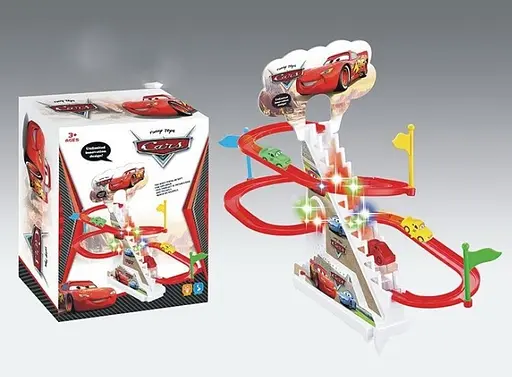 Трек Тачки, автоматичний підіймач, звуки, мелодія, підсвічування, 3 машинки, 1112H - фото 4