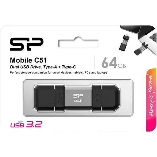 USB 64G SILICON POWER usb3.2+TypeC Mobile C51 - фото 4