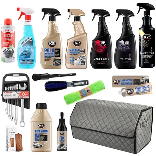 Подарочный набор K2 с органайзером премиального качества и автохимией 16 ед. (na_166) - фото 1