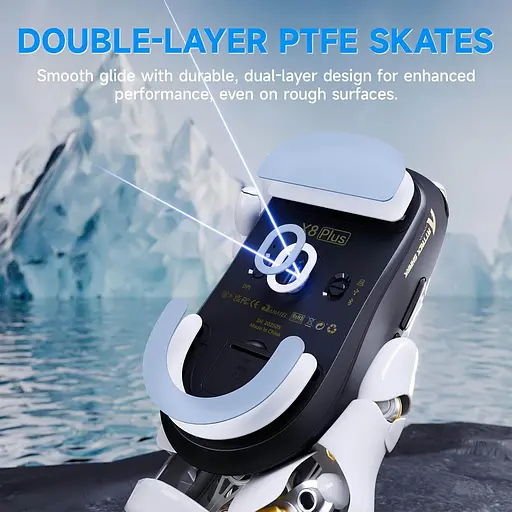 Беспроводная мышь ATTACK SHARK X8 Plus PAW3395PRO с тремя режимами 2.4G/USB-C с кабелем/Bluetooth Белая - фото 7