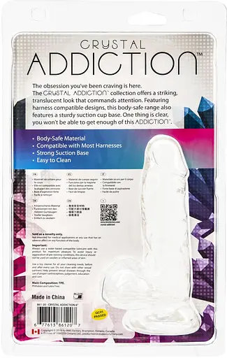Прозорий фалоімітатор Addiction - Clear Dildo with Balls 6″, віброкуля в подарунок - фото 5