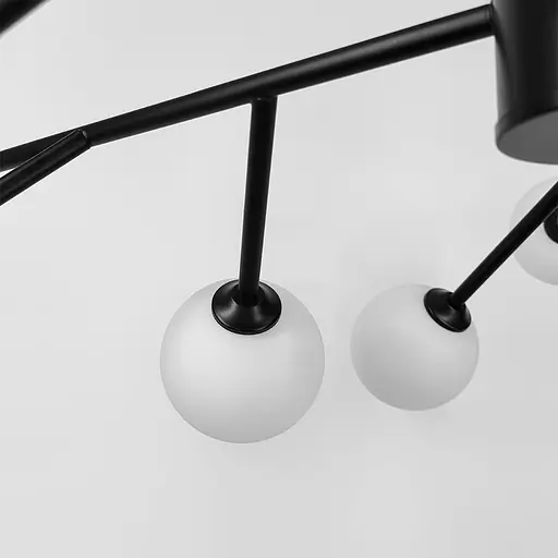 Потолочная люстра в черном корпусе на 15 белых плафонов Ø 100 см Ст. AOC 19/15 BK G9 Line F - фото 4