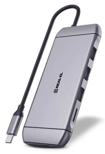 USB-Хаб Real-EL CQ-900 Space Grey UAH (EL123110003) - фото 2