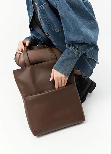 Женская сумка Sambag Largo шоколадная 41 х 30 х 10 см (93220020) - фото 6