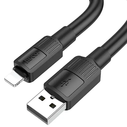 Кабель Hoco X84 Solid посилені конектори USB - Lightning 1 м чорний