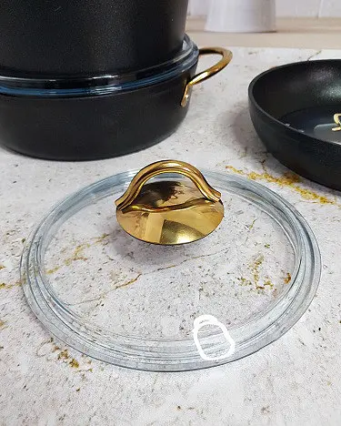 Набір каструль O.M.S. Collection 3019 Diamond Special Edition Black 7 предметів Чорний - фото 7