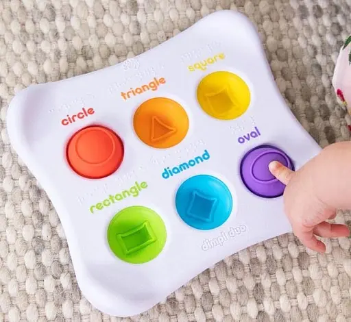 Сенсорна розвиваюча іграшка Dimpl Duo Fat Brain Toys F208EN Колір Форма Брайль - фото 4