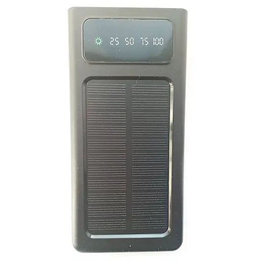 УМБ Power Bank Solar 30000mAh повербанк 4 в 1 з сонячною панеллю, екраном, ліхтариком Black (11229)