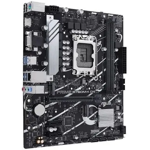 Материнская плата Asus Prime LGA1700, B760M-K D4, B760, 2xDDR4, Int.Video (CPU), 4xSATA3, 2xM.2, 1xPCI-E 16x 4.0, 2xPCI-E 1x 4.0, Realtek 7.1, Realtek 2.5Gb, 5xUSB3.2/4xUSB2.0, VGA/HDMI, MicroATX - фото 3
