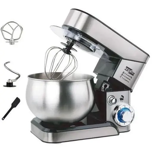 Стационарный миксер тестомес Zepline ZP-105 с металлической чашей планетарное вращение 6л 3500Вт Серебряный - фото 2