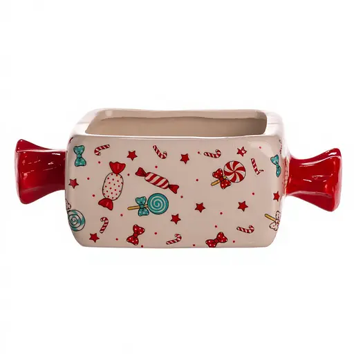 Конфетница новогодняя Yiwu фарфоровая 24×11.5×8 (см) ваза конфетница прямоугольная CR-1-22