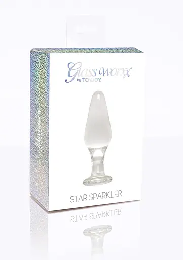 Анальна пробка Glass Worxx Star Sparkler 12 см (прозора) - фото 8