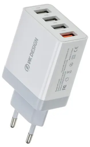 Зарядний пристрій швидкий 4 порти юсб 33 W WK WP-U125 - фото 2