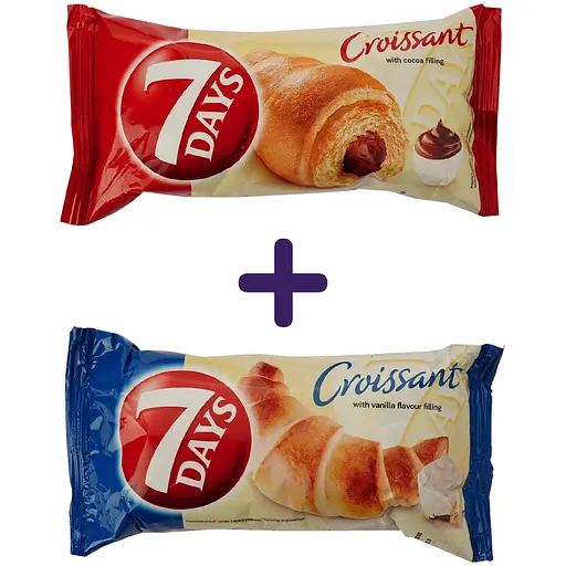 Круасан 7 Days з какао начинкою 60 г + круасан 7 Days Міді Ваніль 60 г  - фото 1