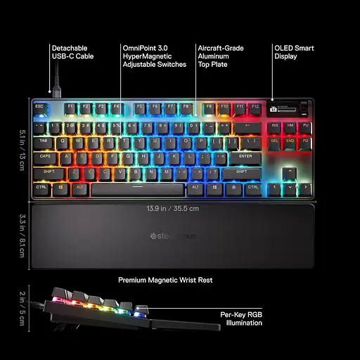 Клавіатура SteelSeries Apex Pro TKL Gen 3 UA (64740) - фото 11