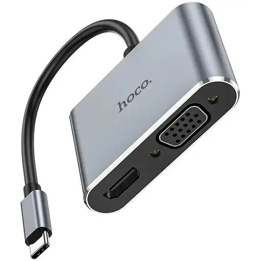 Адаптер конвертер Hoco HB29 Easy-lead Type-C to HDMI + VGA multifunction converter - фото 1