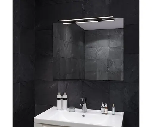 Дзеркало Sanwerk Сімплі "Мініма" 80x65 зі світильником LED "Смарт" black AL 60 см (ZS0000351) - фото 1