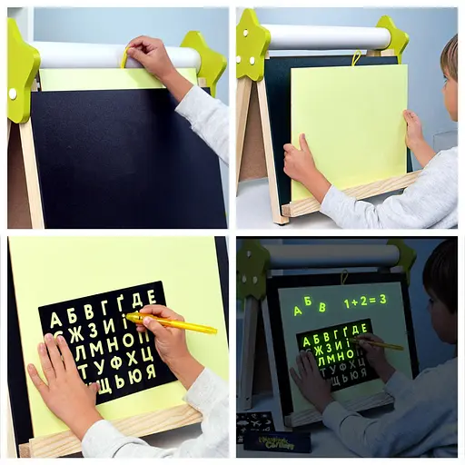Мольберт дитячий настільний Двосторонній "5 в 1" Lumik LMA5N, малюй світлом - фото 8