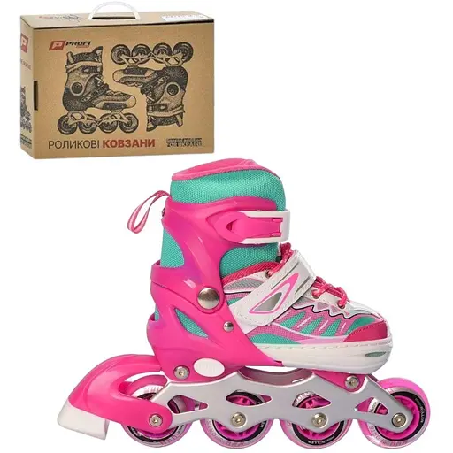 Ролики Profi A4122-S-P з підсвічуванням поліуретанові розсувні з вентиляцією рожеві - фото 5