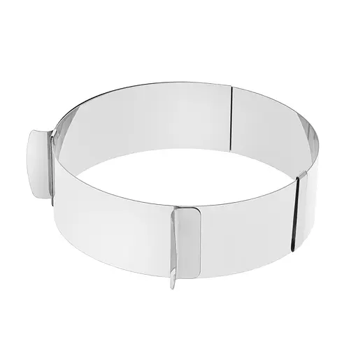 Розсувна кругла форма кільце для випікання та збирання бенто-тортів та викладки салатів 12-20 см, Master Class Сірий 86173 - фото 9