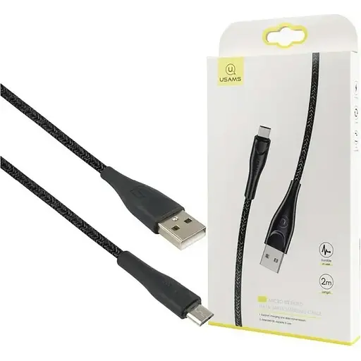 Кабель Usams U41 Braided USB-A to Micro-USB 2A 3m Black [138960] - фото 2