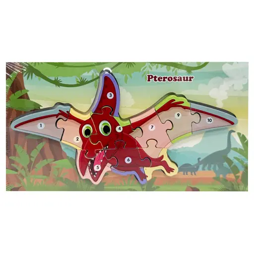 Дерев'яний пазл-вкладиш "Pterosaur" Bambi MD 1924-8, 10 елементів - фото 1