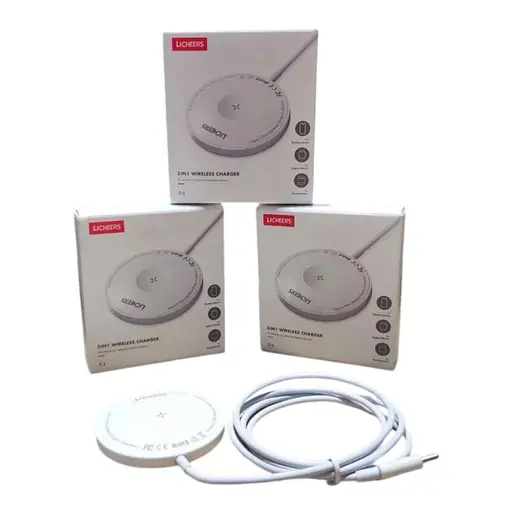Двостороння магнітна зарядка LICHEERS 3 в 1 для iWatch iPhone 12 13 AirPods - фото 1
