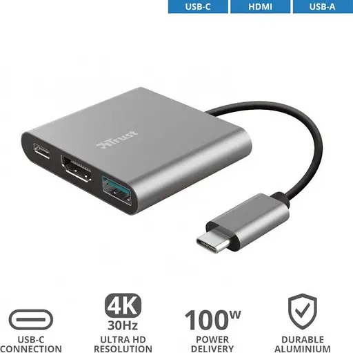 Адаптер Trust Dalyx Usb-C 3-в-1 - Type-C HDMI Usb (TR-23772) - фото 5