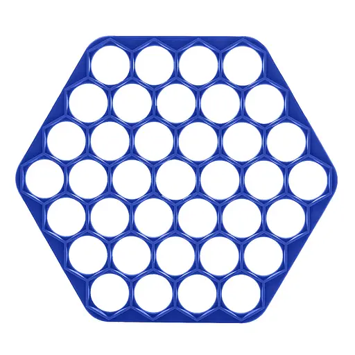 Пластикова пельменниця шестикутна форма для приготування пельменів) Ø23 см Темно-синій, Kitchette Темно-синий 84449 - фото 1