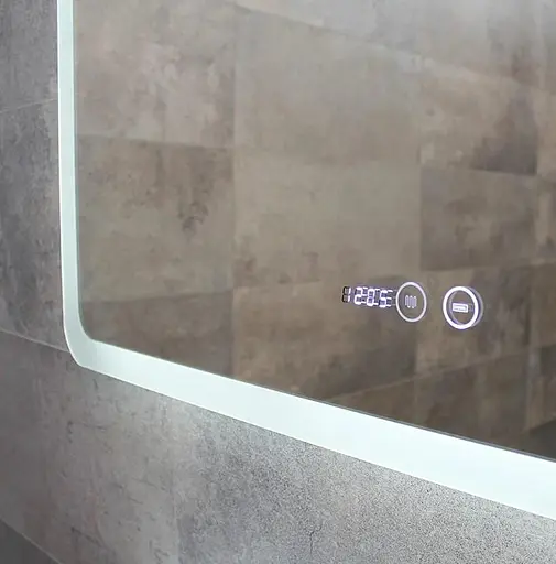 Дзеркало Dusel DE-M3011 75x120 см Сенсорне включення + підігрів + годинник / темп, Білий - фото 7