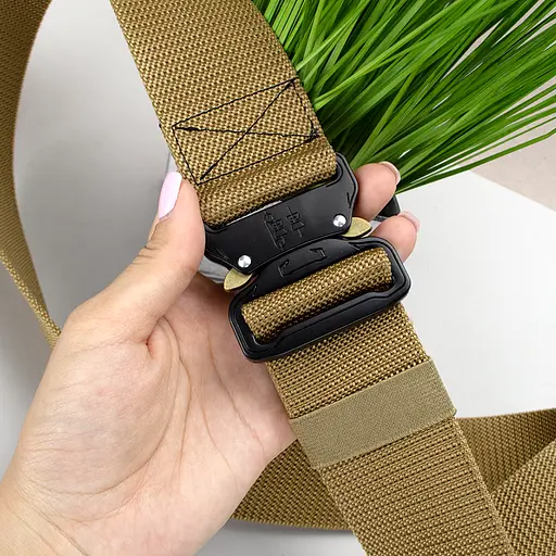 Ремень тактический с пряжкой Кобра ширина 50 мм JK-5033 (120 см) бежевый - фото 2