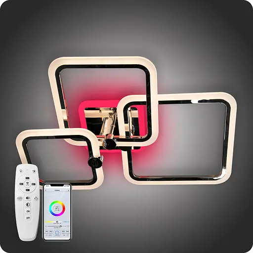 Люстра світлодіодна 517 Dlight 3color з пультом 65 Вт Золото (02061) - фото 2