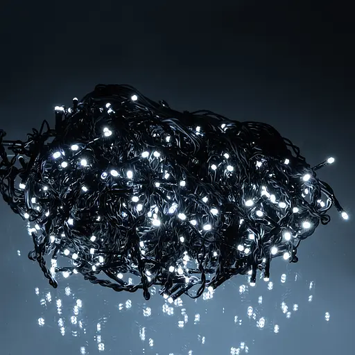 Новорічна гірлянда вулична Бахрома GarlandoPro 36 м 600 LED чорний провід Біле світло 36МBW