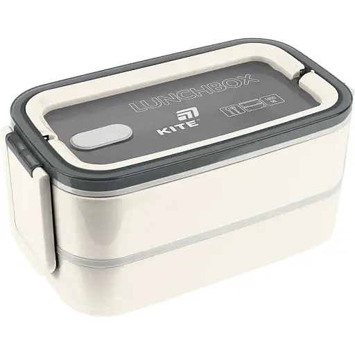 Ланчбокс Kite двойной с наполнением бежевый 1400 мл (K26-183-2) - фото 1