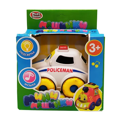 Музыкальная машинка Городские службы PlaySmart 7438 с подсветкой Белая полиция