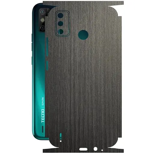 Защитная пленка StatusSKIN для Tecno Spark Go 2020 Корпус Винил Дерево серебристо-черное - фото 1