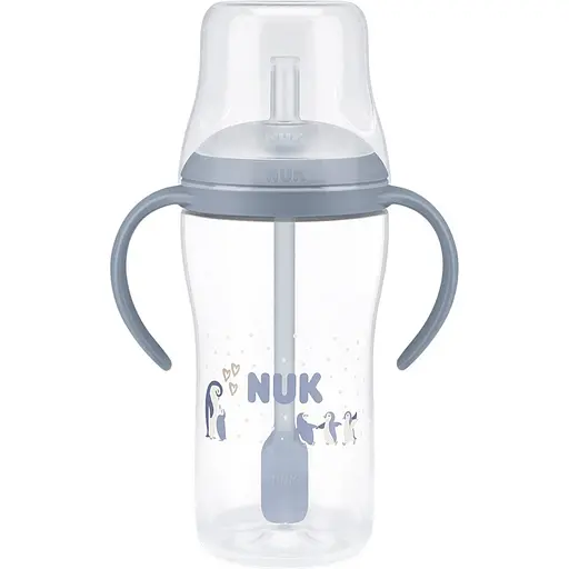 Поїльник з ручкою Nuk Perfect Match Learner Straw Cup з трубочкою 260 мл пінгвін (3954241) - фото 2