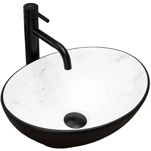 Умивальник Rea Sofia накладний black calala matt REA-U6203, Чорний матовий - фото 1