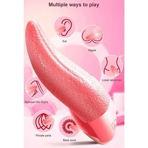 Клиторальный вибратор силиконовый Гибкий язычок с 10 режимами вибрации розовый 7,3 см - фото 4