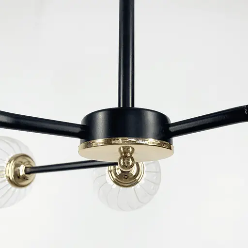 Потолочная люстра в черном корпусе на 10 ламп Line.F Цвет фурнитуры золотой - фото 3