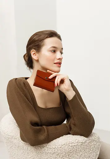 Кожаный кошелек 2.1 светло-коричневый - фото 9