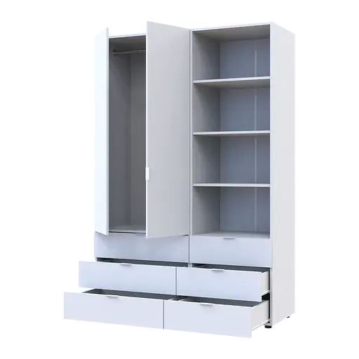 Шафа для одягу Doros Гелар Білий 2ДСП з пеналом 137.5х49.5х203.4 (42005162) - фото 2