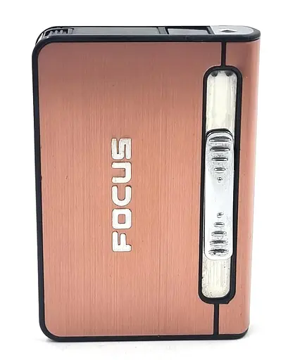 Портсигар на 10 сигарет із запальничкою FOCUS №HL-149 Pink (18316) - фото 2