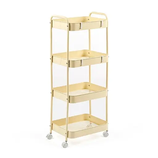 Этажерка Wall Sticker SW-00002114 мобильная четырехъярусная универсальная из металла 45х30х103 см кремовая - фото 1