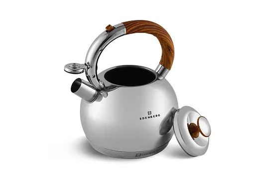 Чайник Edenberg  з нержавіючої сталі зі свистком коричнева ручка 3 л (EB-7006) - фото 2