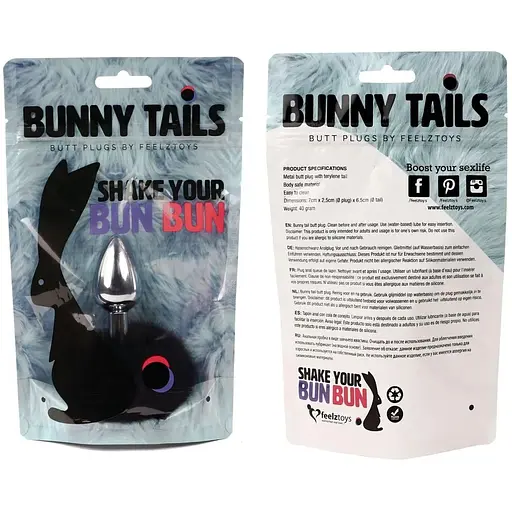 Анальна пробка FeelzToys Bunny Tails Butt Plug Black - фото 3
